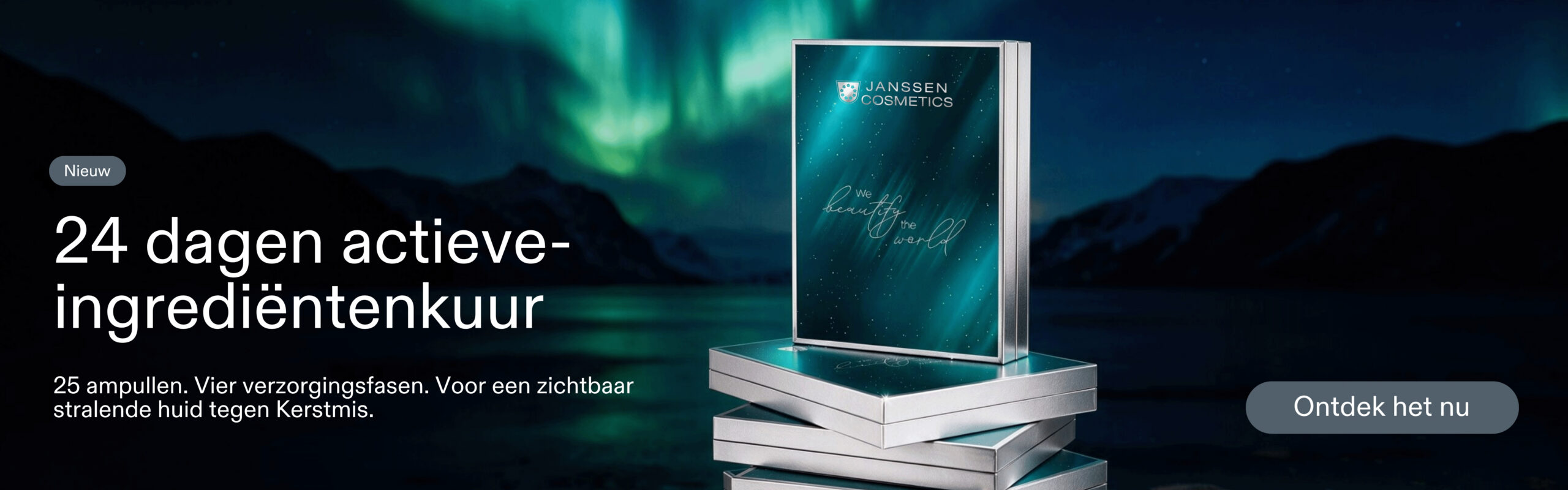 Janssen Cosmetics Ampullen Adventskalender 2026 Polar Lights: 24 dagen actieve-ingredi&euml;ntenkuur met 25 ampullen
